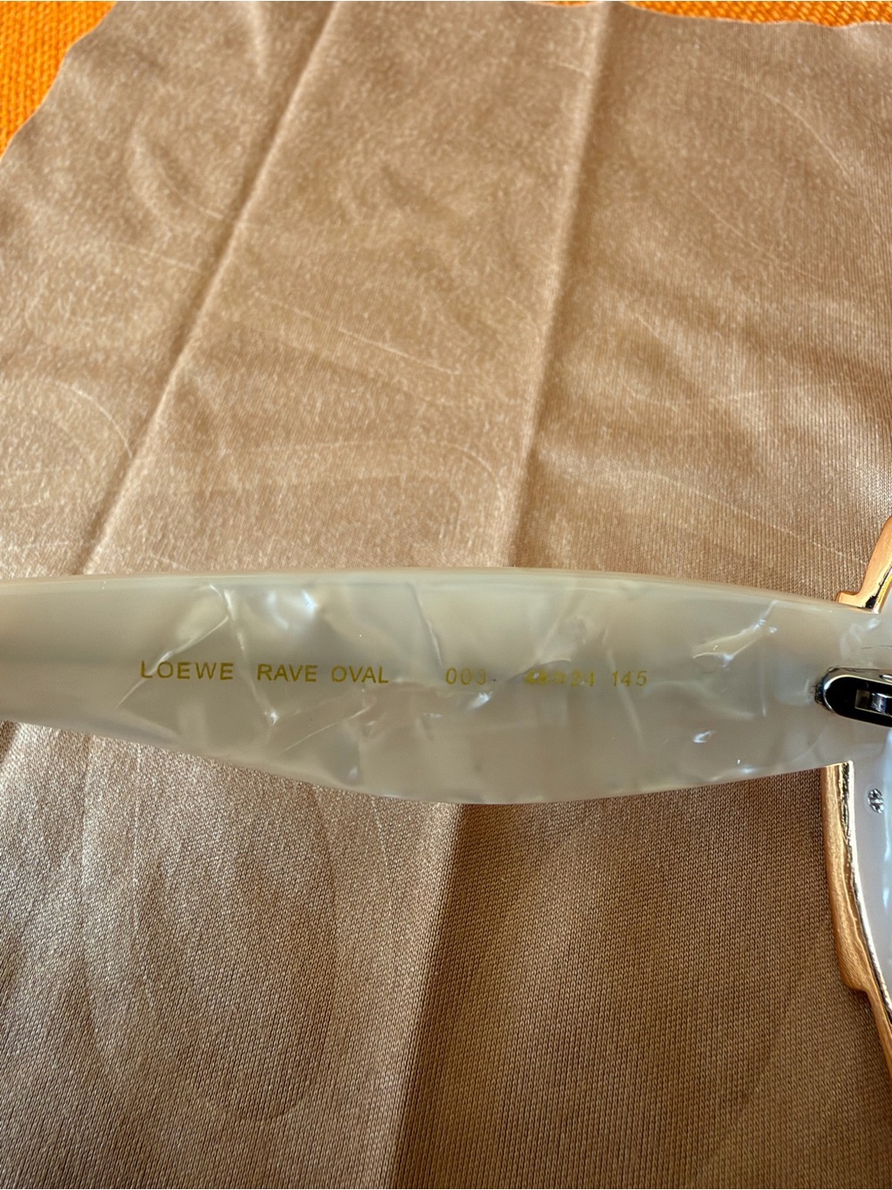 Loewe White Pearl-Effect Oval Sunglasses with Multicolor Crystal Accents - Picture 7 of 12